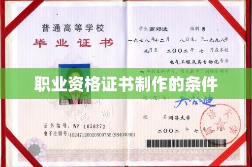 萨尔图职业资格证书制作的条件